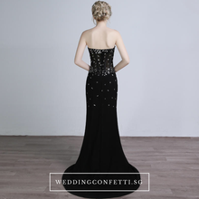 Load image into Gallery viewer, The Candice Black Fishtail Dress / Gown - WeddingConfetti