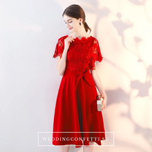 Load image into Gallery viewer, The Melinda Black / Red / Wine Red Lace Gown - WeddingConfetti