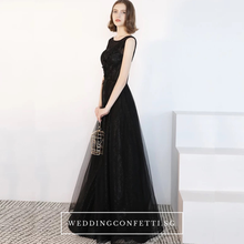 Load image into Gallery viewer, The Cacie Sleeveless Black Gown - WeddingConfetti