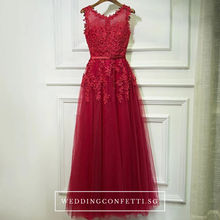 Load image into Gallery viewer, The Rose Pink/Red Lace Sleeveless Dress - WeddingConfetti