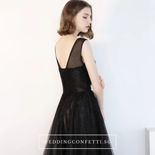 Load image into Gallery viewer, The Cacie Sleeveless Black Gown - WeddingConfetti