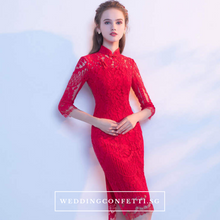 Load image into Gallery viewer, The Cassia Lace Mandarin Collar Dress - WeddingConfetti