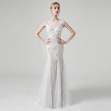 Load image into Gallery viewer, The Lorende Wedding Bridal Sleeveless Gown with Detachable Train - WeddingConfetti
