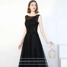 Load image into Gallery viewer, The Cacie Sleeveless Black Gown - WeddingConfetti