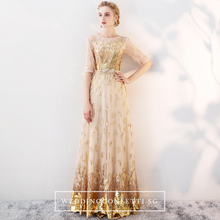 Load image into Gallery viewer, The Trina Gold Long Sleeves Gown - WeddingConfetti