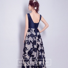 Load image into Gallery viewer, The Joanna Blue Lace Sleeveless Gown - WeddingConfetti