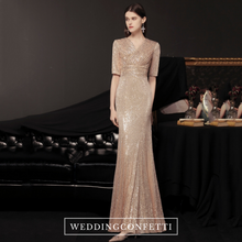 Load image into Gallery viewer, The Penny Champagne Short Sleeve Gown