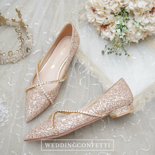 Load image into Gallery viewer, The Hanny Wedding Bridal Champagne Flats