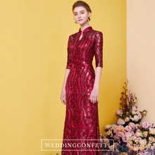Load image into Gallery viewer, The Raselle Red Mother-Of-Bride Cheongsam