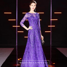 Load image into Gallery viewer, The Bevin Purple Mother-Of-Bride Gown