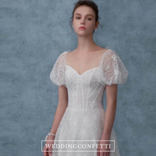 Load image into Gallery viewer, The Hyacinth White Puff Sleeves Bridgerton Inspired Dress