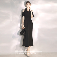 Load image into Gallery viewer, The Riley Black Off Shoulder Dress
