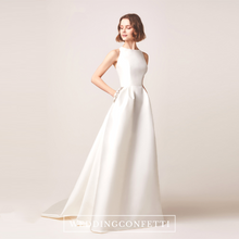 Load image into Gallery viewer, The Corinda Wedding Bridal Satin Sleeveless Gown