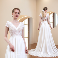 Load image into Gallery viewer, The Galilea Wedding Bridal Short Sleeves Lace Gown