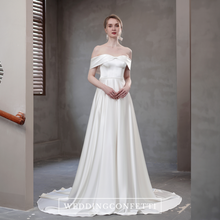 Load image into Gallery viewer, The Giuliana Wedding Bridal Satin Off Shoulder Gown