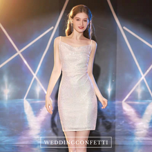 Load image into Gallery viewer, The Ursula White Short Sequined Dress