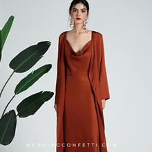 Load image into Gallery viewer, The Fernanda Satin Dress (With Drape)