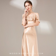 Load image into Gallery viewer, The Finnley Gold Off Shoulder Dress (Available in 3 Colours)