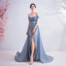 Load image into Gallery viewer, The Kaylee Off Shoulder Gown (Available in 2 colours)