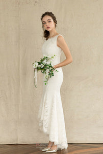 The Kordele Wedding Bridal Sleeveless Lace Dress