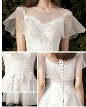 Load image into Gallery viewer, The Perla Wedding Bridal Cap Sleeves Gown