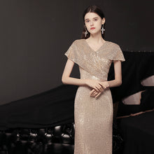 Load image into Gallery viewer, The Penny Champagne Short Sleeve Gown