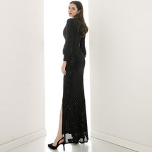 Load image into Gallery viewer, The Lynette Black Long Sleeves Gown