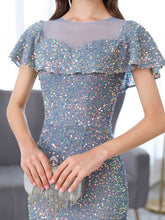 Load image into Gallery viewer, The Johanne Blue Glitter Mermaid Gown
