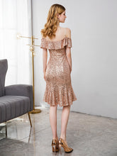 Load image into Gallery viewer, The Rachel Off Shoulder Champagne Gold Gown