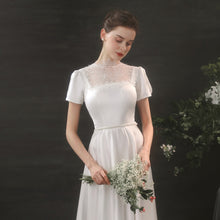 Load image into Gallery viewer, The Megan Wedding Bridal Short Sleeves Satin Gown
