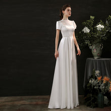 Load image into Gallery viewer, The Megan Wedding Bridal Short Sleeves Satin Gown