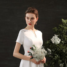 Load image into Gallery viewer, The Ristelle Wedding Bridal White Short Sleeve Dress