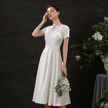 Load image into Gallery viewer, The Ristelle Wedding Bridal White Short Sleeve Dress