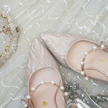 Load image into Gallery viewer, The Hiryu Wedding Bridal Champagne Gold/Silver Heels (Available in 3 Heights)
