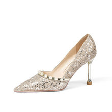 Load image into Gallery viewer, The Hira Wedding Bridal Champagne/Silver Heels