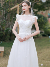 Load image into Gallery viewer, The Renelle Wedding Bridal Ruffled Sleeves Gown