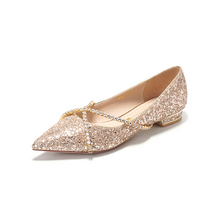 Load image into Gallery viewer, The Hanny Wedding Bridal Champagne Flats