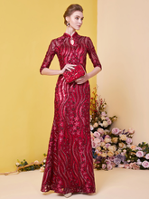 Load image into Gallery viewer, The Raselle Red Mother-Of-Bride Cheongsam