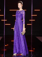 Load image into Gallery viewer, The Bevin Purple Mother-Of-Bride Gown