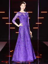 Load image into Gallery viewer, The Bevin Purple Mother-Of-Bride Gown