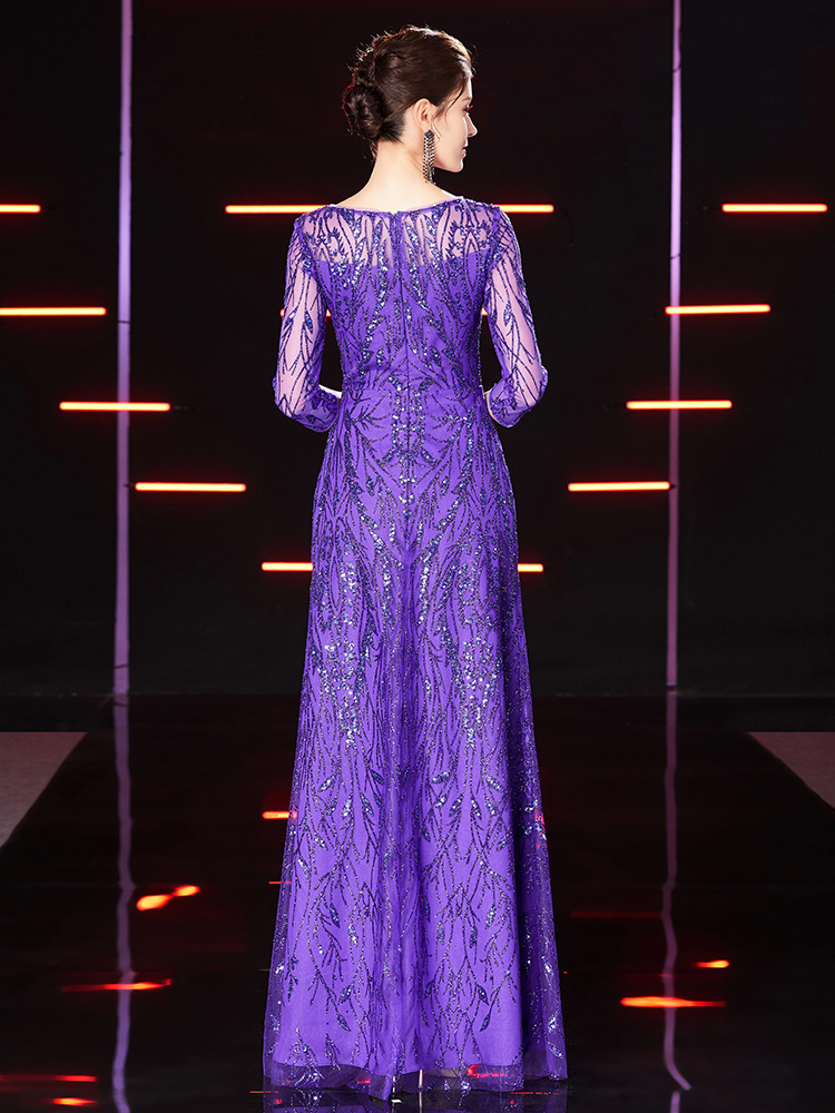 Purple lace mother discount of the bride dress