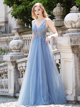 Load image into Gallery viewer, The Pennylia Blue Sequined Sleeveless Gown (Available in 2 Colours)