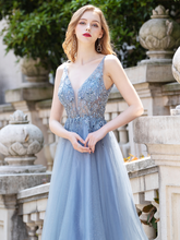 Load image into Gallery viewer, The Pennylia Blue Sequined Sleeveless Gown (Available in 2 Colours)