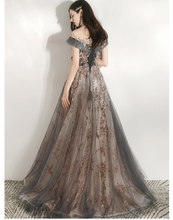 Load image into Gallery viewer, The Heather Bridgerton Inspired Off Shoulder Gown (Available in 4 Colours)