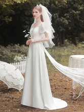 Load image into Gallery viewer, The Violetta Wedding Bridal Puff Sleeves Gown