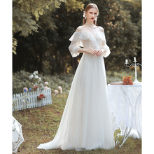 Load image into Gallery viewer, The Marjorie Wedding Bridal Off Shoulder Long Sleeves Gown