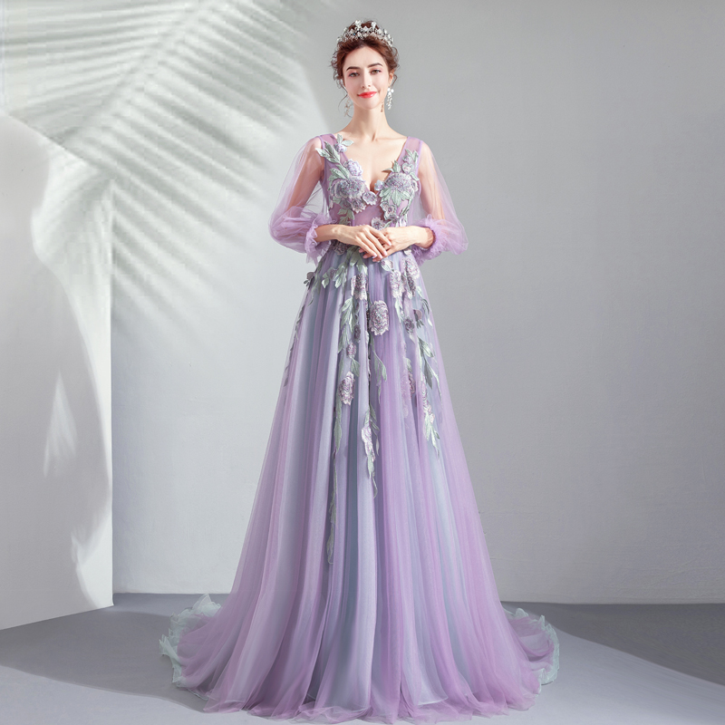 Purple gray dress online