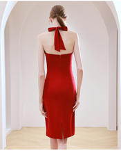 Load image into Gallery viewer, The Lerine Red Halter Dress