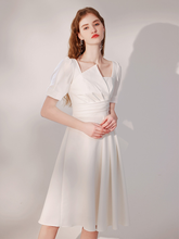 Load image into Gallery viewer, The Ava Off White Sleeve Structured Dress (Available in 2 Designs)