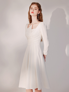 The Ava Off White Sleeve Structured Dress (Available in 2 Designs)